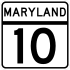Maryland Route 10 marker
