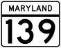 Maryland Route 139 marker
