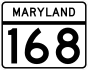Maryland Route 168 marker
