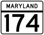 Maryland Route 174 marker