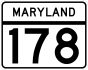 Maryland Route 178 marker