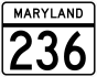 Maryland Route 236 marker