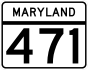 Maryland Route 471 marker