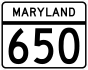 Maryland Route 650 marker