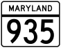 Maryland Route 935 marker
