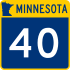 Trunk Highway 40 marker
