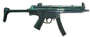 The Heckler & Koch MP5, a submachine gun.