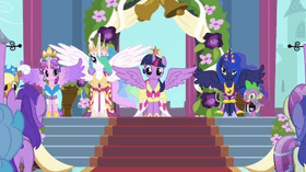 Twilight Sparkle is coronated as a princess in her new alicorn form