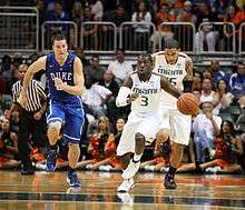 Miami Hurricanes guard Malcolm Grant (3) drives the ball during the game between Miami and Duke at Bank United Center in Coral Gables, Florida.The Duke Blue Devils defeated the Miami Hurricanes 81–71