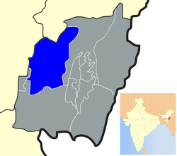 Location of Tamenglong district in Manipur
