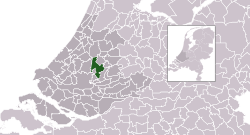 Highlighted position of Zuidplas in a municipal map of South Holland