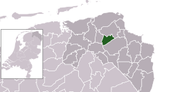 Highlighted position of Ten Boer in a municipal map of Groningen