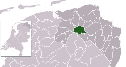 Highlighted position of Groningen in a municipal map of Groningen