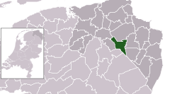 Highlighted position of Hoogezand-Sappemeer in a municipal map of Groningen