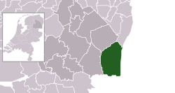 Highlighted position of Emmen in a municipal map of Drenthe