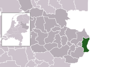 Highlighted position of Losser in a municipal map of Overijssel