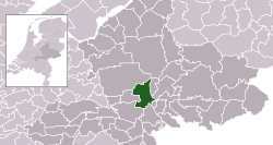 Highlighted position of Arnhem in a municipal map of Gelderland