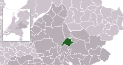 Highlighted position of Brummen in a municipal map of Gelderland