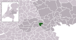 Highlighted position of Druten in a municipal map of Gelderland