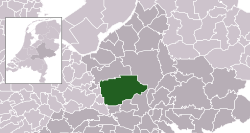 Highlighted position of Ede in a municipal map of Gelderland