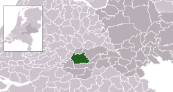 Highlighted position of Geldermalsen in a municipal map of Gelderland