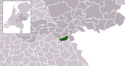 Highlighted position of Heumen in a municipal map of Gelderland