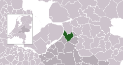 Highlighted position of Oldebroek in a municipal map of Gelderland