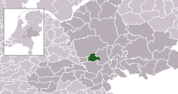 Highlighted position of Renkum in a municipal map of Gelderland