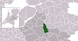 Highlighted position of Voorst in a municipal map of Gelderland