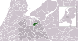 Highlighted position of Baarn in a municipal map of Utrecht