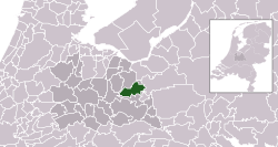 Highlighted position of Leusden in a municipal map of Utrecht