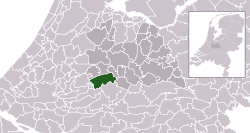 Highlighted position of Lopik in a municipal map of Utrecht