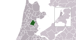 Highlighted position of Beemster in a municipal map of North Holland