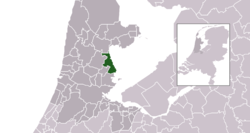 Highlighted position of Edam-Volendam in a municipal map of North Holland