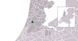Highlighted position of Haarlemmerliede en Spaarnwoude in a municipal map of North Holland
