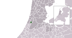 Highlighted position of Heemstede in a municipal map of North Holland