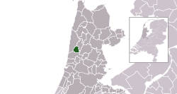 Highlighted position of Heiloo in a municipal map of North Holland