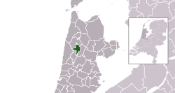 Highlighted position of Langedijk in a municipal map of North Holland