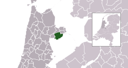Highlighted position of Drechterland in a municipal map of North Holland