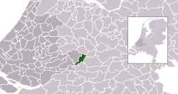 Highlighted position of Leerdam in a municipal map of South Holland