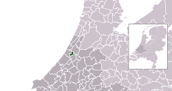 Highlighted position of Oegstgeest in a municipal map of South Holland