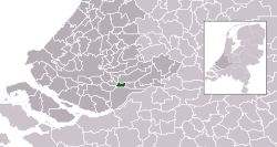 Highlighted position of Papendrecht in a municipal map of South Holland