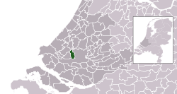 Highlighted position of Schiedam in a municipal map of South Holland