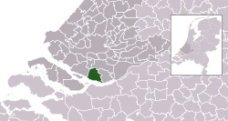 Highlighted position of Cromstrijen in a municipal map of South Holland