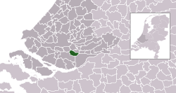 Highlighted position of Zwijndrecht in a municipal map of South Holland