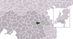 Highlighted position of Boekel in a municipal map of North Brabant