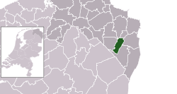 Highlighted position of Pekela in a municipal map of Groningen