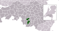Highlighted position of Eersel in a municipal map of North Brabant