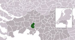 Highlighted position of Gilze en Rijen in a municipal map of North Brabant