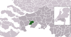Highlighted position of Rucphen in a municipal map of North Brabant